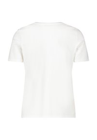 Hvid kortærmet t-shirt lavet af bomuld, med rund halsudskæring og en glat tekstur. Bagside viser et rent, enkelt design.