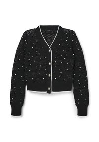 Calliope CON PERLE - Strickjacke - ultrablack