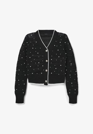 Calliope CON PERLE - Gilet - ultrablack