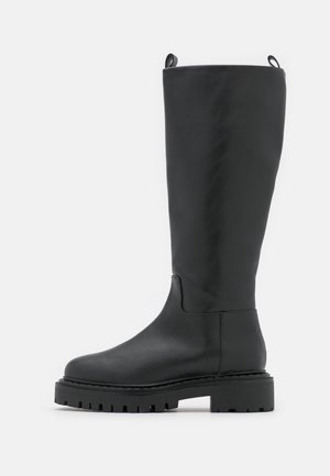 Stivali con plateau - black