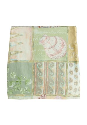 Next, A-line skirt - green pink shell print