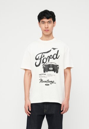 ONSFORD TEE - Print T-shirt - whisper white/jet black