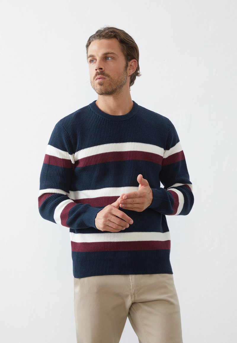 Pier One Džemperis - dark blue/bordeaux