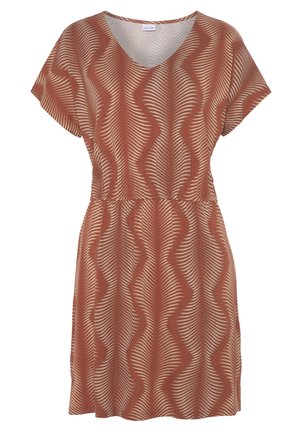 Freizeitkleid - terracotta bedruckt