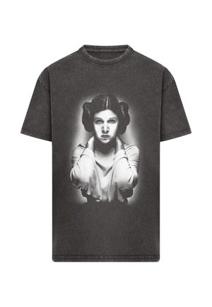 Merchcode, STAR WARS PRINCESS LEIA PICTURE ACID WASH HEAVY OVERSIZE TEE - Trükipildiga T-särk - black