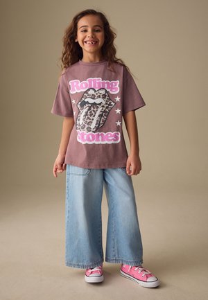 Next, REGULAR FIT - THE ROLLING STONES LICENSE BAND T-SHIRT . - T-shirt con stampa - brown animal