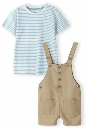 2 PCS SET - Hängselbyxor - sand white