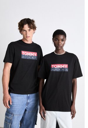 Tommy Jeans ENTRY TEE UNISEX - Camiseta estampada - black