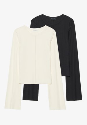 2 PACK - Long sleeved top - white/black