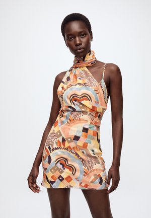 Topshop TSVIVA DRAPED SCARF MINI DRESS WVN - Cocktail φόρεμα / Φόρεμα για πάρτι - orange
