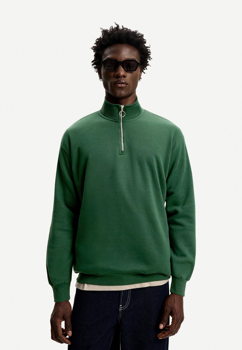 Bershka - HIGH NECK - Sweatshirt - dark green, Enlarge
