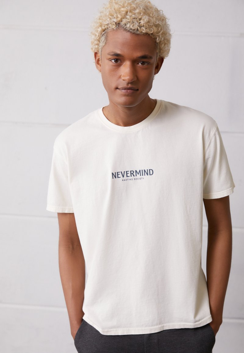 Kaotiko NEVERMIND UNISEX - T-shirt print - ivory