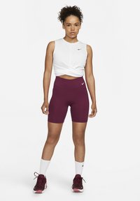 Nike Performance ONE - Leggings - dark beetroot/(white)