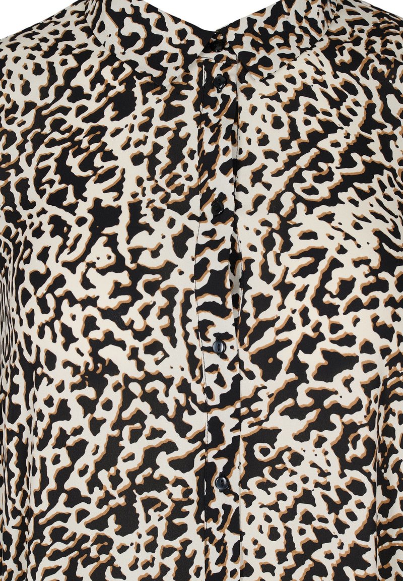 Damen Freizeitkleider | Zizzi Blusenkleid chain aop/braun - YC05995 Damen Freizeitkleider | Zizzi Blusenkleid chain aop/braun - YC05995