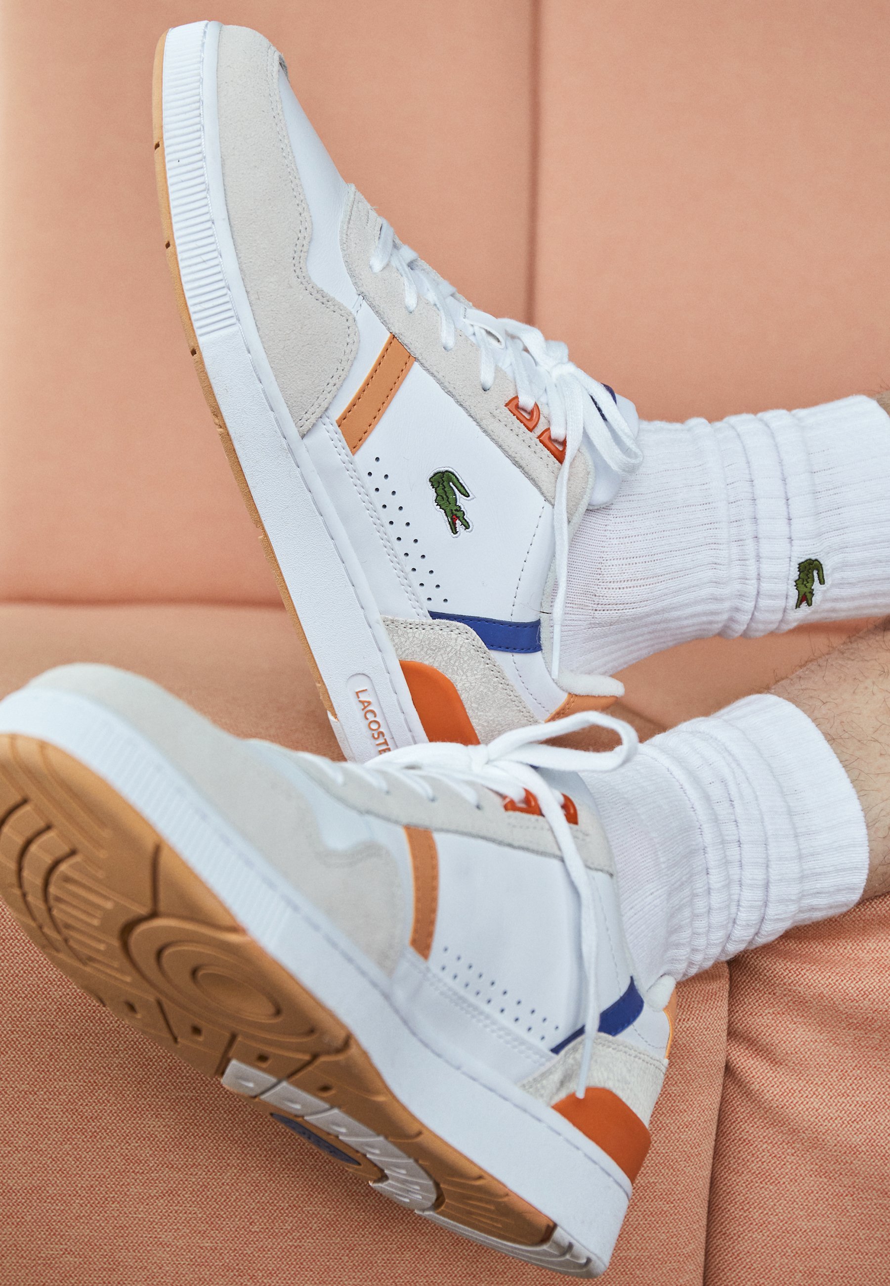 lacoste orange trainers