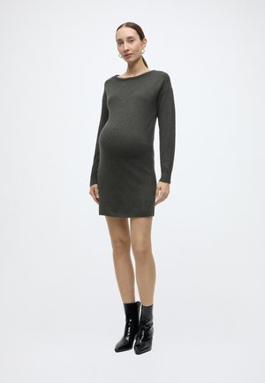 OLMHILIDA L/S O-NECK ABK DRESS KNT - Sarafanas - dark grey melange