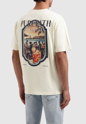 LOOSE FIT CREWNECK - T-shirt print - ecru