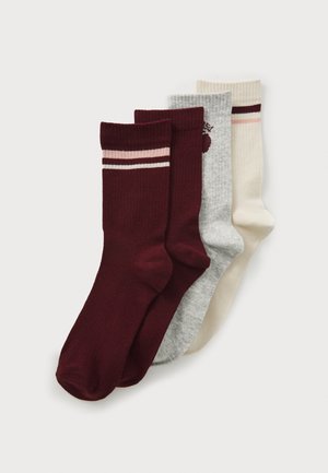 VARSITY 4 PACK  - Socks - dark dusty red