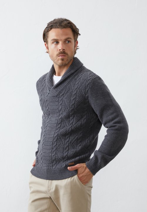 Pullover In Maglia E.s.iconic Grigio Carbone | Strauss - Foto 9