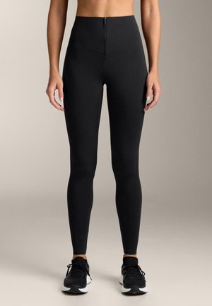 HIGH-RISE COMPRESSIVE ANKLE-LENGTH WITH ZIP - Legíny - black