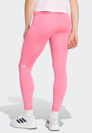 adidas Performance, 3 STRIPES STUDIO ALL ME 7/8 X-OVER LEGGINGS - Tajice - pink fusion