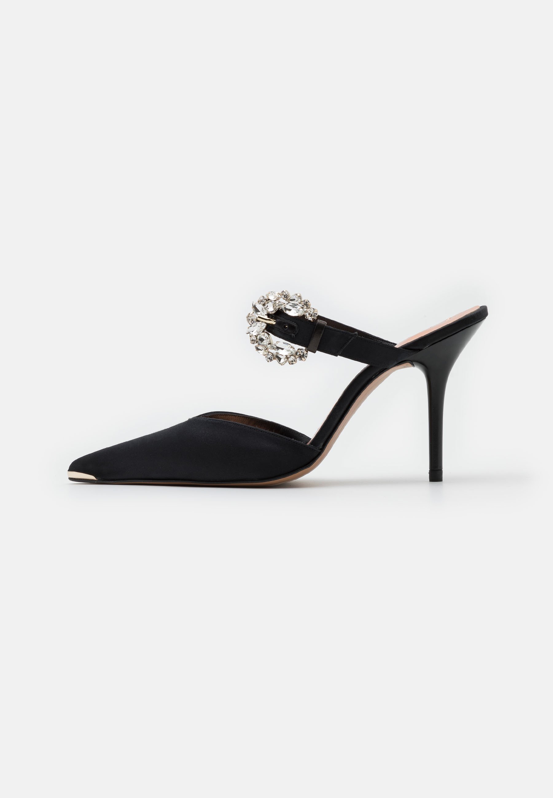 black heeled mules uk