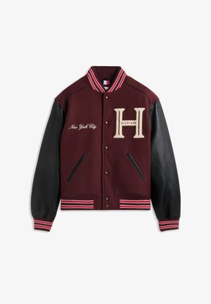 Tommy Hilfiger, LEATHER VARSITY JACKET - Μπουφάν τύπου bomber - burgundy velvet