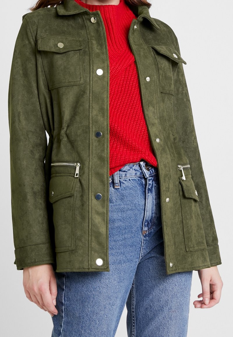 River Island Jacka i konstläder - khaki