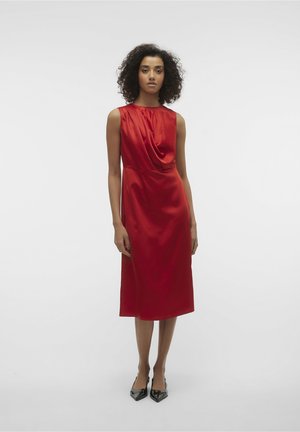 Vero Moda VMMERLE DETAIL DRESS - Cocktail φόρεμα / Φόρεμα για πάρτι - pompeian red