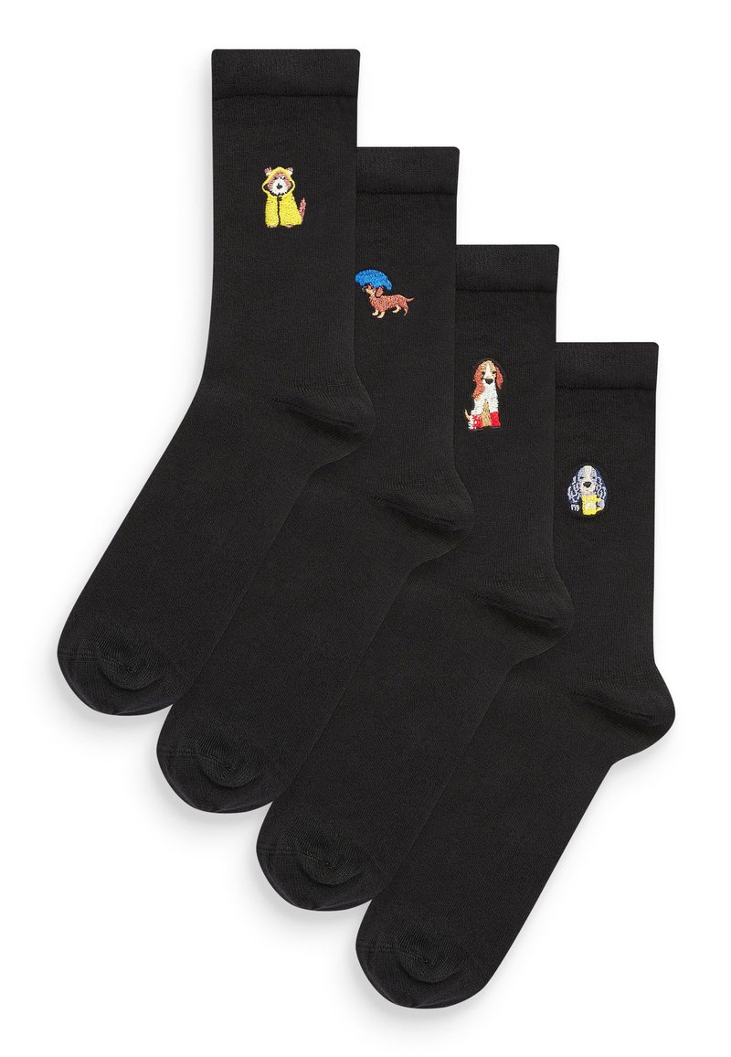 Next 4 PACK STANDARD - Calcetines - black embroidered rainy dogs