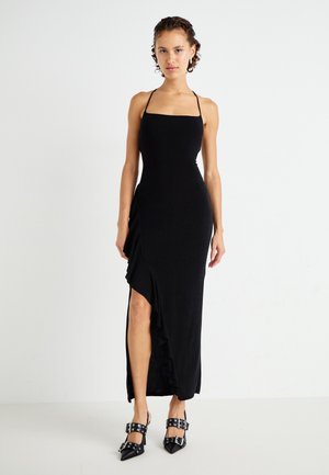 GRACE RUFFLE GLITTER MAXI - Jerseykjole - black