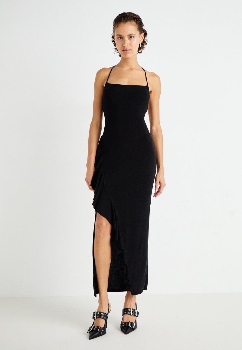 WAL G. GRACE RUFFLE GLITTER MAXI - Robe en jersey - black/noir - ZALANDO.FR