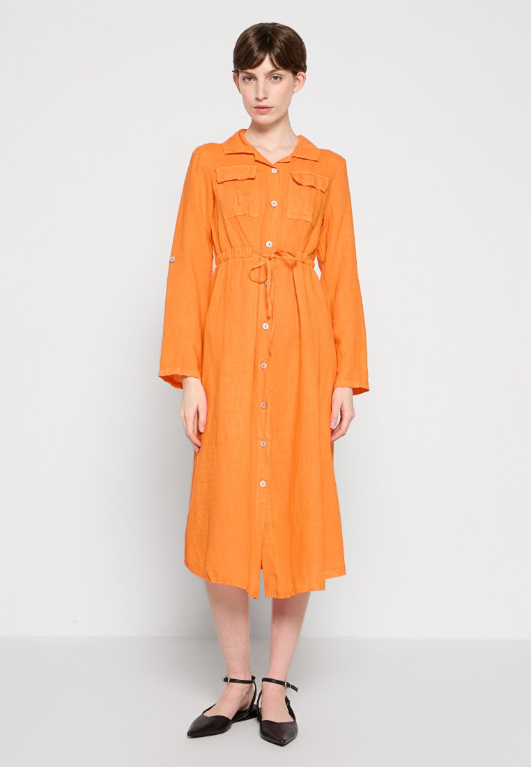 Le Monde du Lin Blousejurk oranje Le Monde du Lin Blousejurk oranje