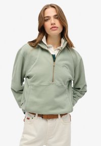 Superdry - ESSENTIAL LOGO HALF ZIP - Sweatshirt - pad green Thumbnail-Bild 1