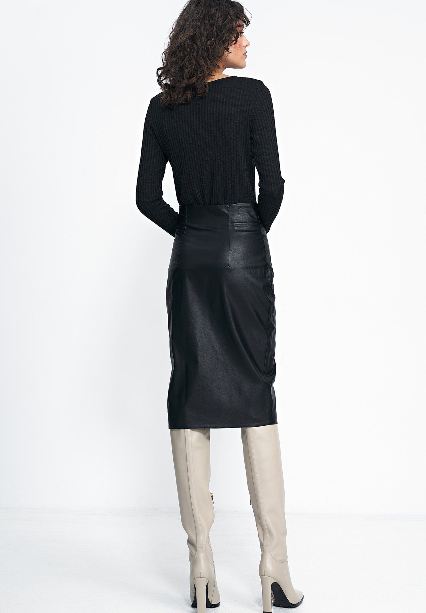 Jupe Crayon NIFE Taille Haute - Noire Ou Grise, Tailles 36 à 42, Neuve Avec étiquettes