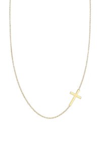 Gold-plated chain necklace featuring a simple cross pendant with a smooth finish, designed for everyday wear.