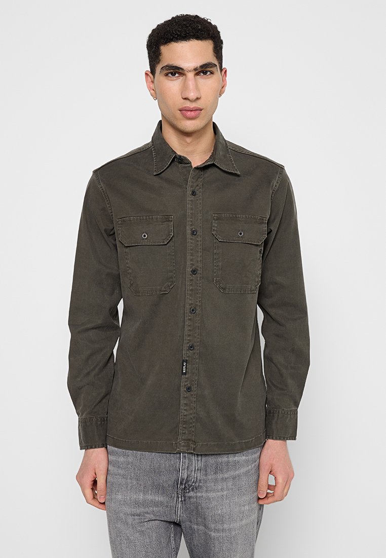 Replay Overhemd olijfgroen