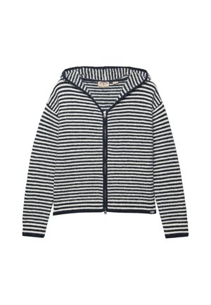 Superdry & Co, SUPERDRY BRUSHED KNIT ZIP THROUGH CARDIGAN - Chaqueta de punto - navy off white stripe