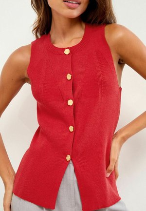 REGULAR FIT - BUTTON UP - Chaleco - red