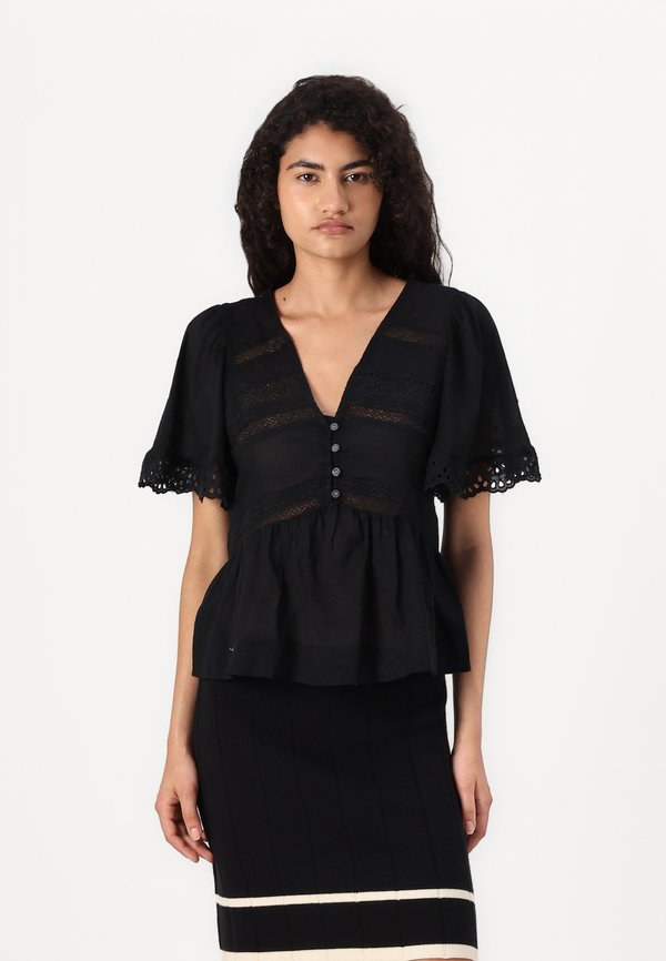 FLUTTER EYELET FASHION SHIRT - Blouse