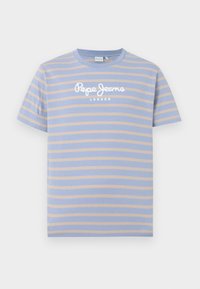 STRIPED EGGO - Marškinėliai su spaudiniu - steel blue