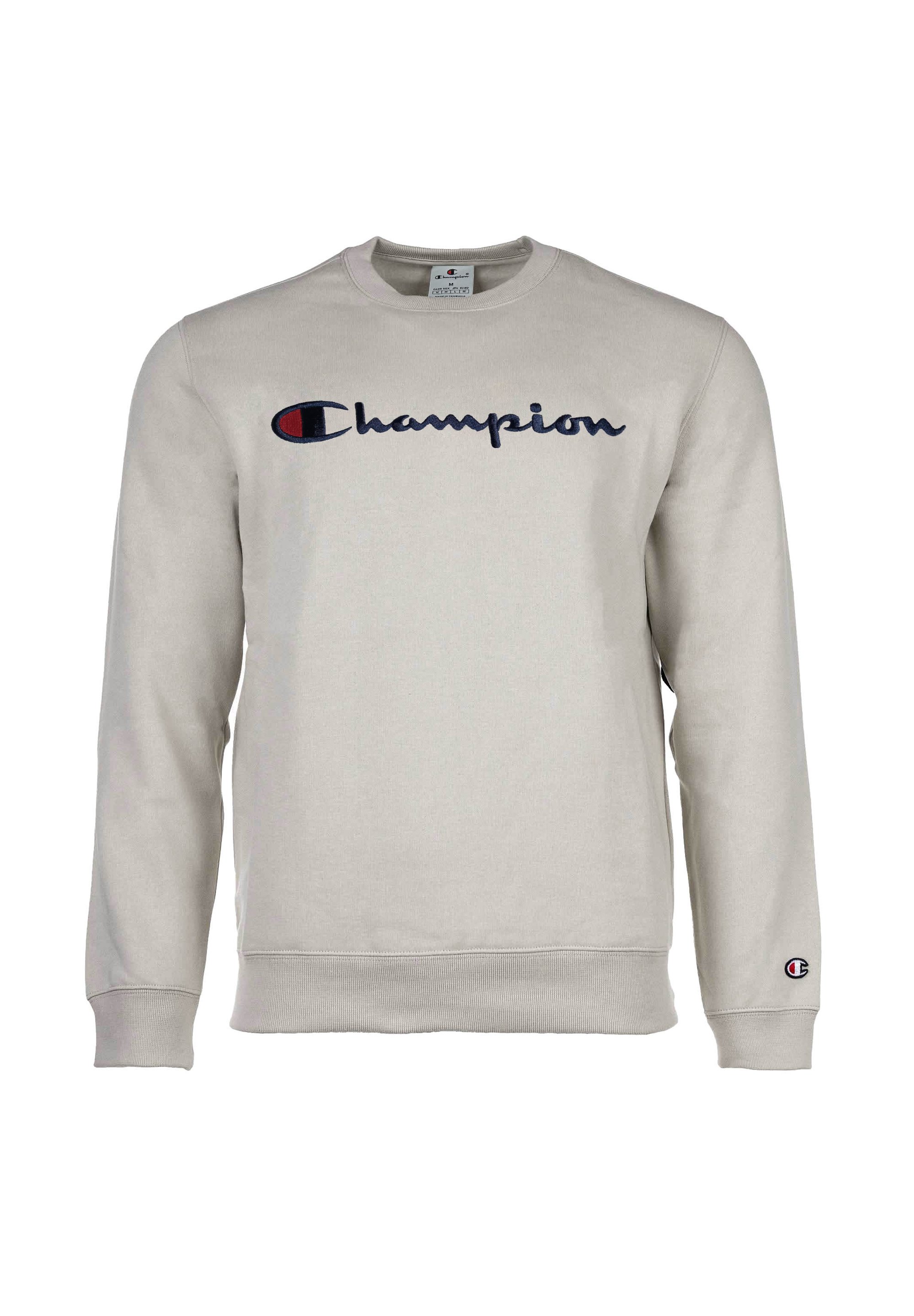 Champion CREWNECK LANGARM LOGO Sweatshirt beige Zalando