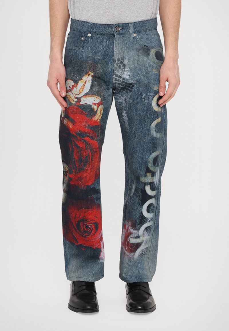 Roberto Cavalli - ROSES SNAKE HERITAGE - Jeans Relaxed Fit - black/red, Vergrößern