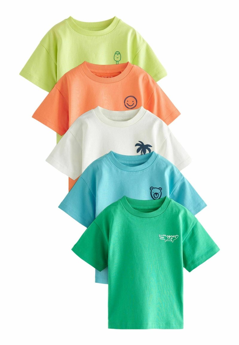 Next - 5 PACK SHORT SLEEVE - Potiskana majica - blue orange, Povečajte