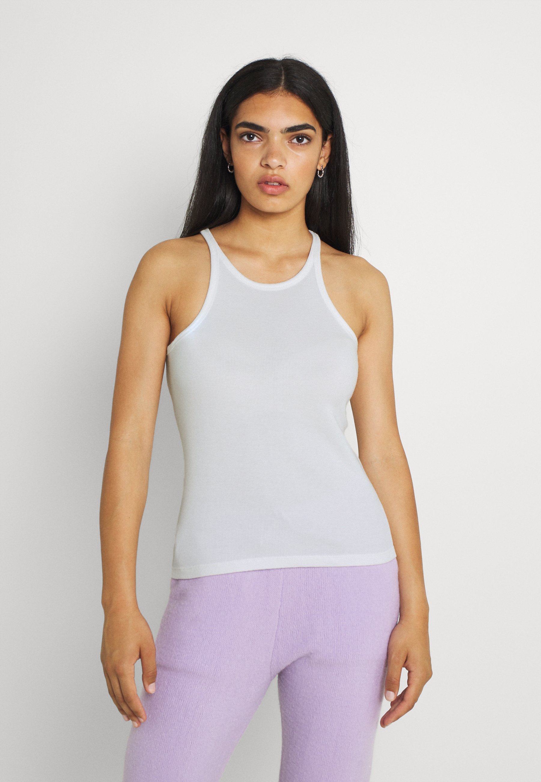 HIGH NECK TANK - Top - cloud dancer 