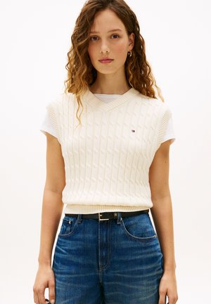 Tommy Hilfiger CABLE KNIT V-NECK SWEATER VEST - Top - calico