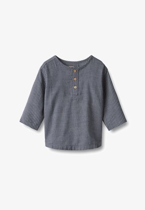 Wheat, SHIRT BJØRK - Μπλούζα με μακριά μανίκια - greyblue slub stripe
