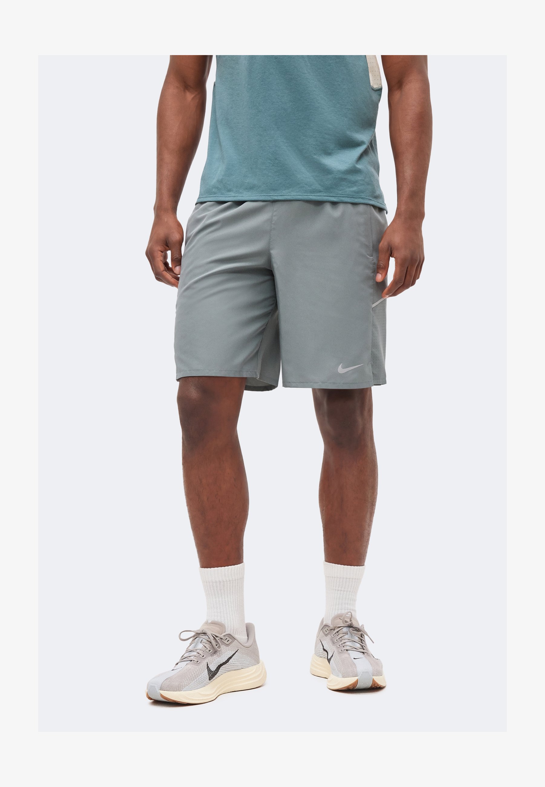 ASKSA Pantaloncini Sportivi Da Uomo: Jogging, Fitness, Con Tasche Con Zip E Cordino, Grigio Chiaro, Taglia L