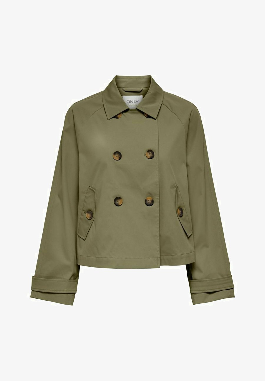 ONLY ONLAPRIL LIFE SHORT TRENCHCOAT Kurzmantel aloe/grün Zalando