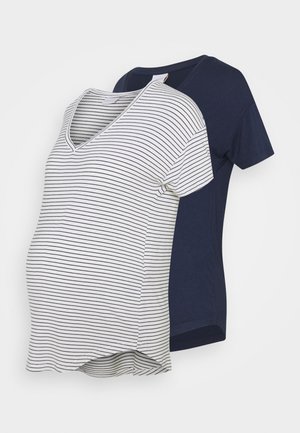 MLALISON MIX 2 PACK - T-shirt z nadrukiem - navy blazer/snow white